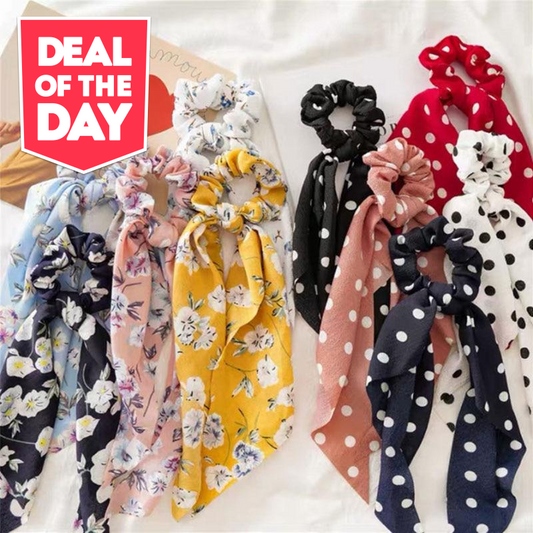 Ladies flower print bow headband