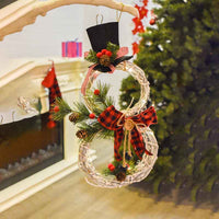 Home Decoration Christmas Wreath Pendant LED Lights Wreath Pendant Christmas Vine Ring