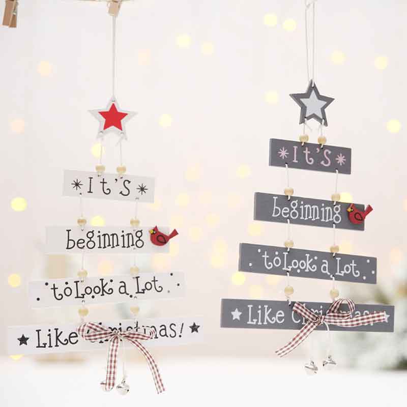 New Christmas Ornaments Christmas Tree Shape Pendant Color Letter Pendant Creative Tree Shape Pendant