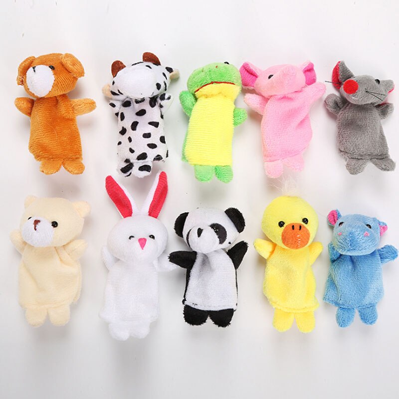 Finger puppet double-layer animal hand puppet, with feet to tell baby stories, a good helper for plush toys