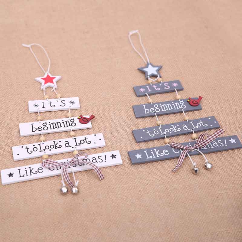 New Christmas Ornaments Christmas Tree Shape Pendant Color Letter Pendant Creative Tree Shape Pendant