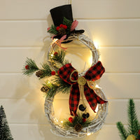 Home Decoration Christmas Wreath Pendant LED Lights Wreath Pendant Christmas Vine Ring