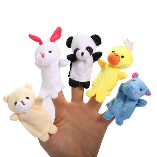 Finger puppet double-layer animal hand puppet, with feet to tell baby stories, a good helper for plush toys