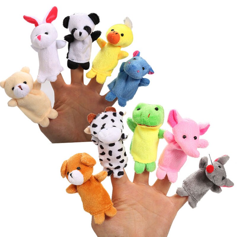 Finger puppet double-layer animal hand puppet, with feet to tell baby stories, a good helper for plush toys