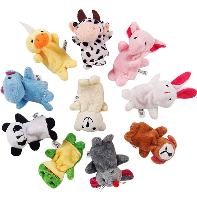 Finger puppet double-layer animal hand puppet, with feet to tell baby stories, a good helper for plush toys